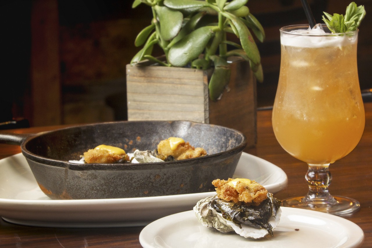 Rock the South is an inspired down-home variation on oysters Rockefeller.