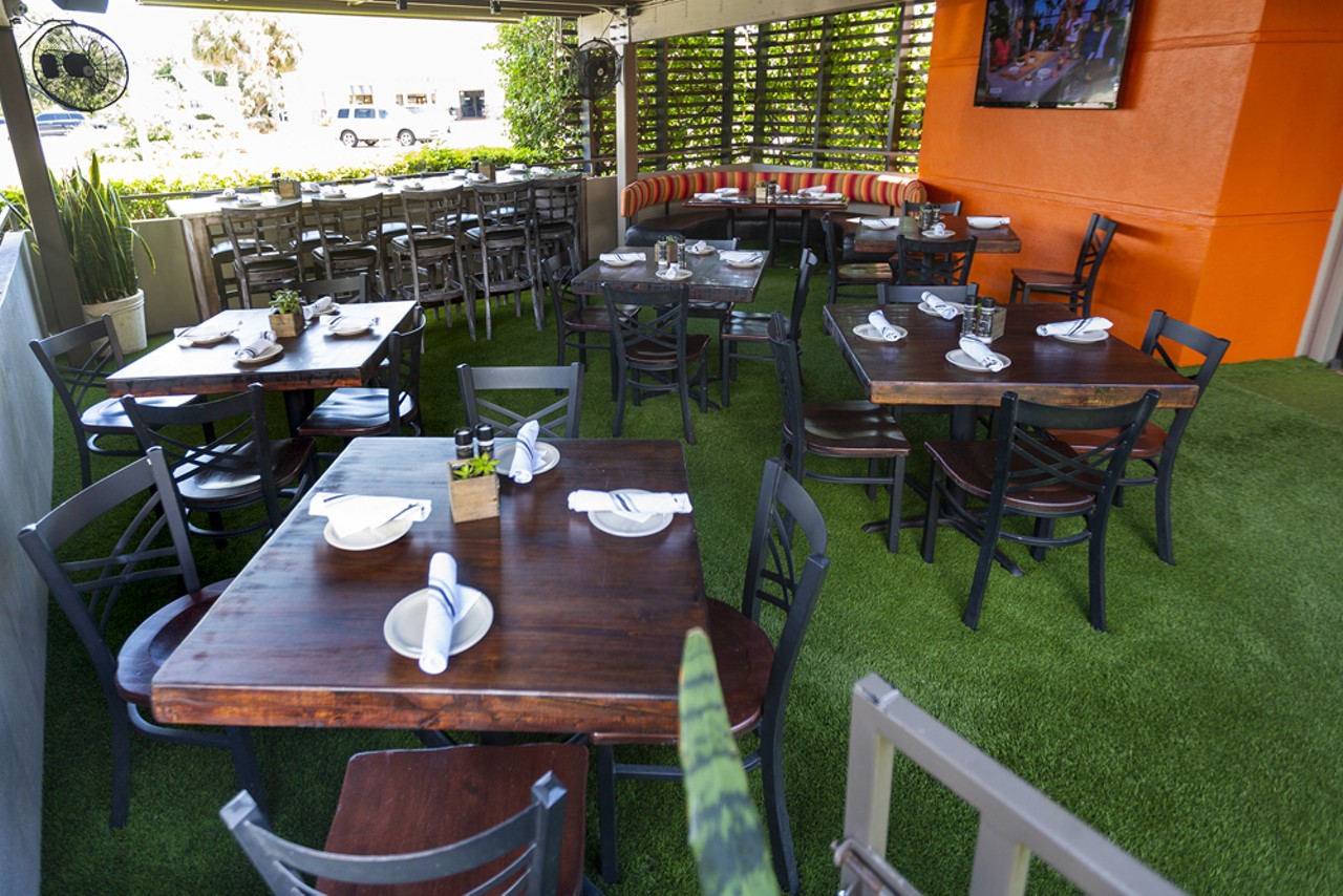 Patio dining is offered out front.