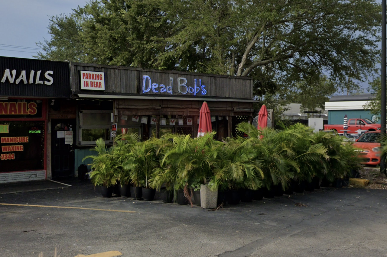 Dead Bob’s  
6702 Central Ave., St. Petersburg, 727-317-2627 
With 13 TVs, Dead Bob’s caters to those hoping to catch up on the latest sporting event, as well as those looking to grab a quick bite. If you’re looking to grab a cold one on the way home from St. Pete beach, Dead Bob’s is right there. Don’t miss out on The Big Bob, a menu favorite featuring a 10-oz. angus beef burger stacked double with a side of black beans and yellow rice.
Photo via Dead Bob’s/Google