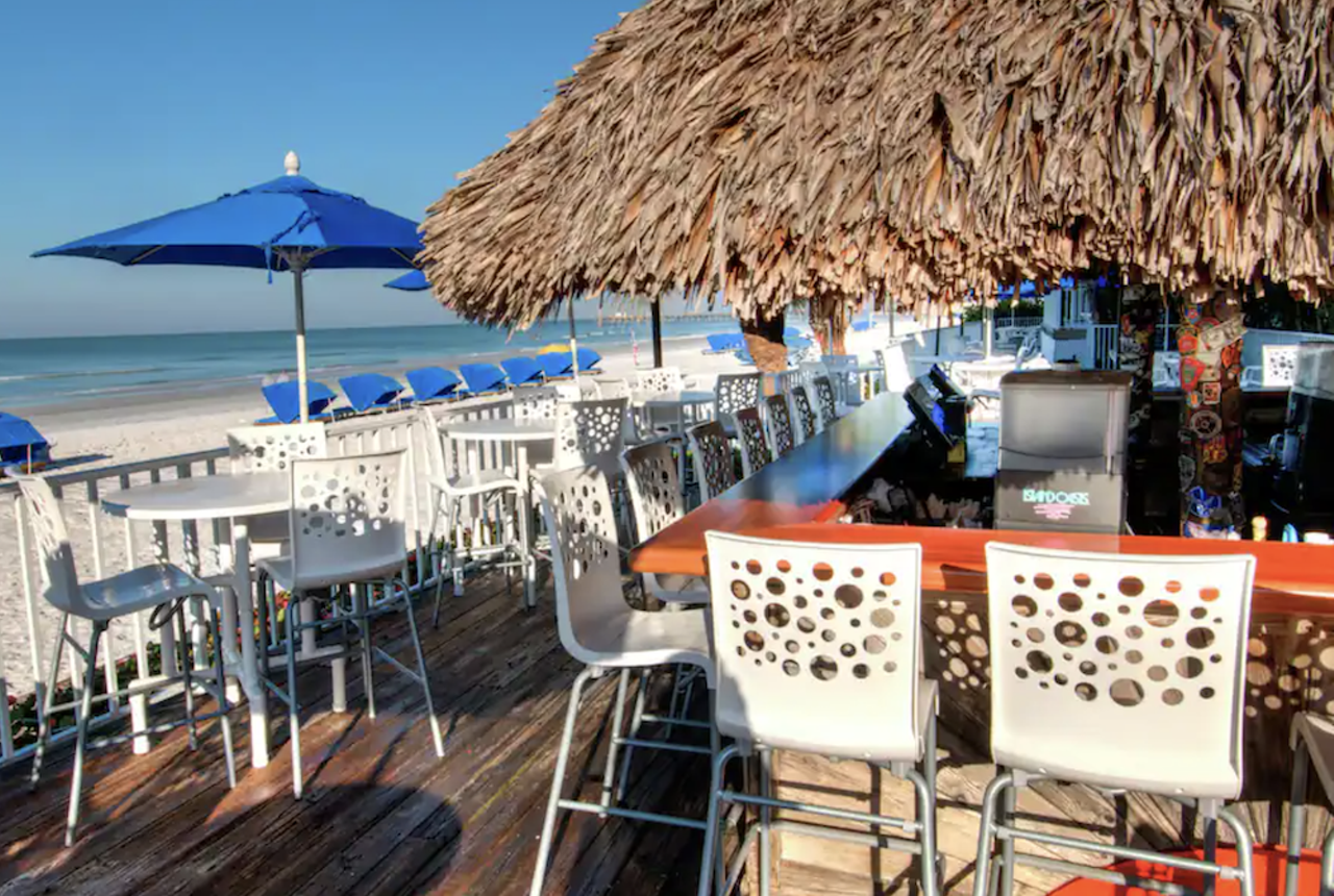 Mangos Restaurant & Tiki Bar at DoubleTree
17120 Gulf Blvd., North Redington Beach, 727-319-4000
Overlooking the Gulf of Mexico’s clear waters and beautiful sunsets, the Mangos’ tiki huts are one of the best spots to sip on a cold drink and chat with some buddies. The extensive menu offers breakfast, lunch and dinner options and speciality drinks and buckets.
Photo via Hilton/website