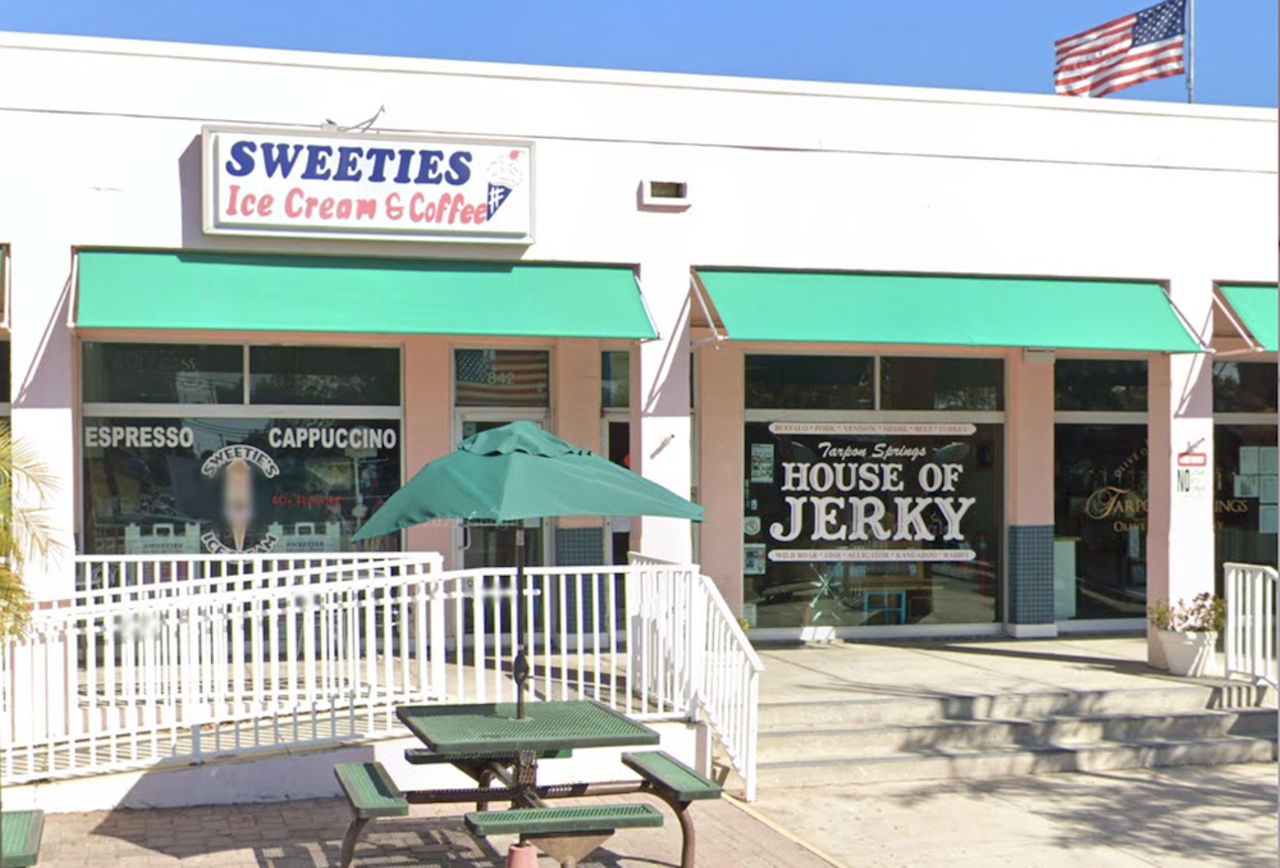 Sweetie’s Ice Cream Parlor
842 Dodecanese Blvd., Tarpon Springs, (727) 935-1054
As the “Sweetest Spot on the Tarpon Springs Sponge Docks”, Sweeties has been serving ice cream, coffee, various desserts and an assortment of blended drinks like shakes and smoothies since 1993. Now offering vegan, gluten-free and boozy options, Sweeties has over 40 flavors of ice cream, frozen yogurt, sorbet and sherbet.
Photo via Sweetie’s/Google