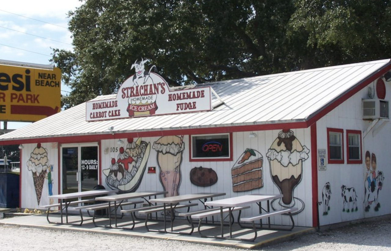 Strachan’s Ice Cream & Desserts 
Multiple locations
Strachan’s Ice Cream & Desserts has maintained big mom-and-pop energy since opening opening its first location in Palm Harbor in 1999. With additional locations in Dunedin and Countryside, Strachan’s serves ice cream made from scratch and an award-winning carrot cake.
Photo via Strachan’s Ice Cream & Desserts Palm Harbor/Facebook