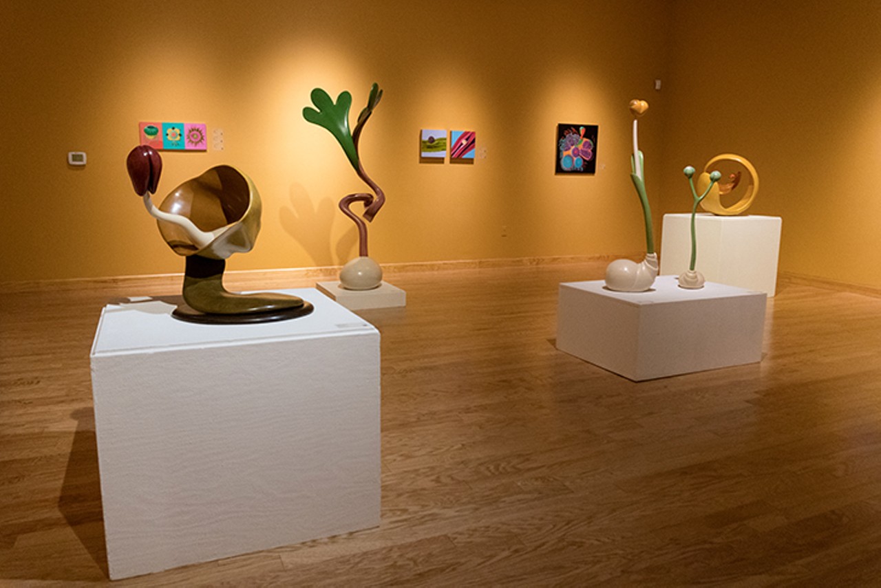 The 'Bontanamoeba' exhibit in the Gamble Family Gallery features works from sculptor Candace Knapp and painter Ann Byal Feldshue.
Photo by Jennifer Ring