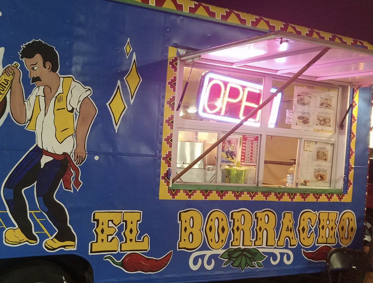 Tacos el Borracho
2602 W Kennedy Blvd., Tampa
You can fuel up times two at this taco truck neighboring a Marathon gas station. Reviews praise the food truck's friendly staff and impeccable birria and barbacoa tacos. 
Photo via Tacos el Borracho/Facebook