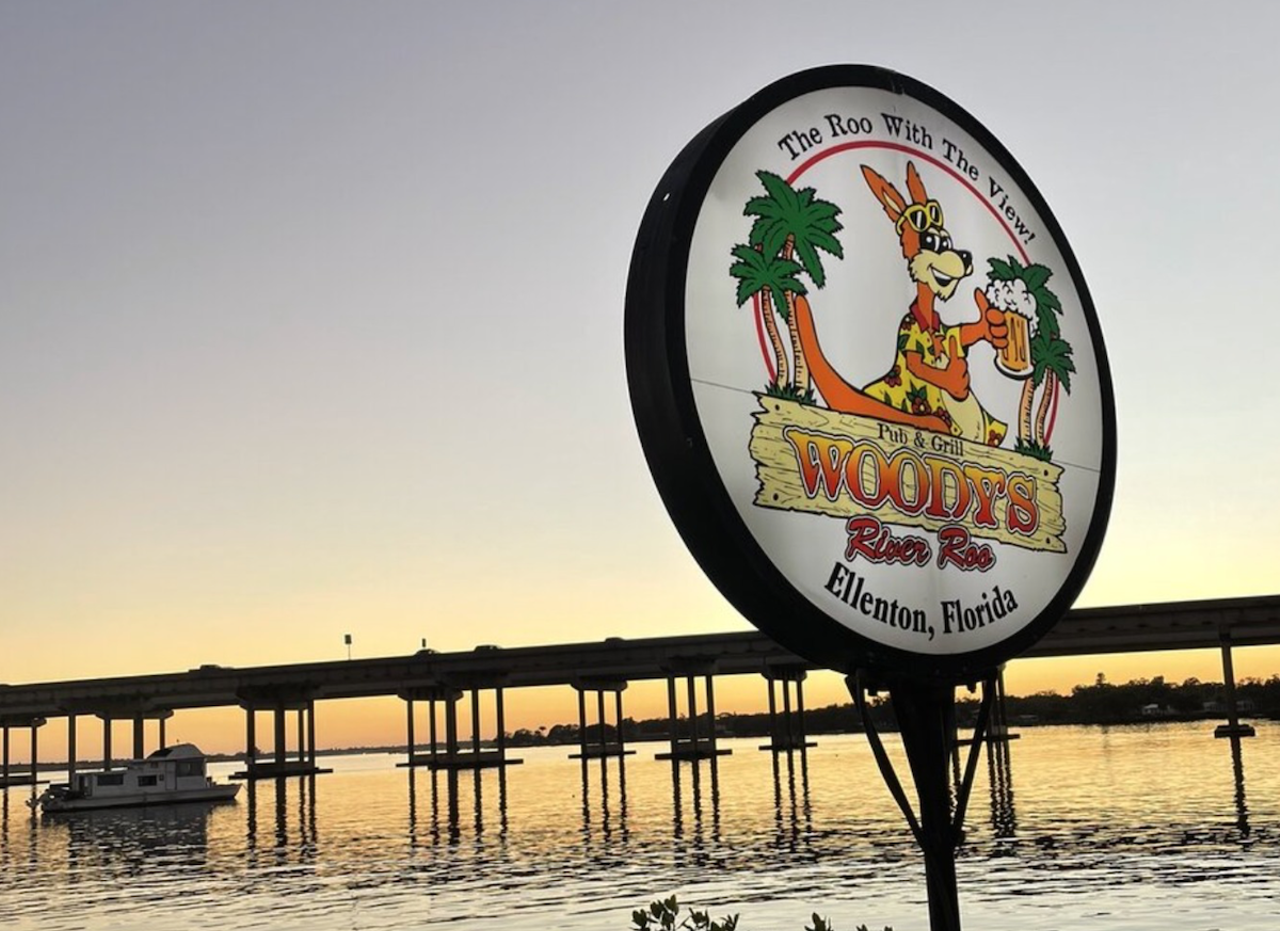 Woody’s River Roo Pub and Grill
5717 18th St E, Ellenton, 941-772-2391
American eats and live music are served under a tiki bar located right on Manatee River at Woody’s River Roo. Known for its grouper sandwich and fish spread, the riverside grill is named for its location, and of course Woody himself. 
Photo via Woody’s River Roo/Facebook