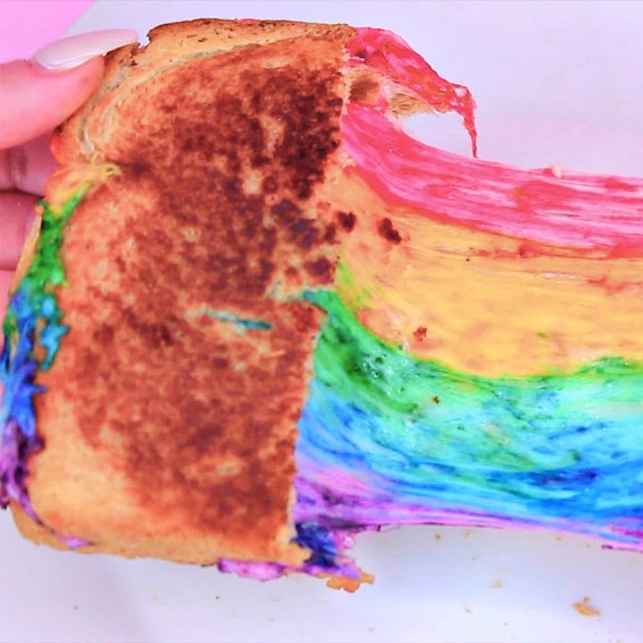 Rainbow Grilled Cheese
The Giddy Piggy's fourth grilled cheese option offers a colorful blend of mozzarella, Gouda and provolone.
