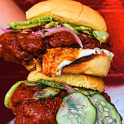 Fork and Hen    1701 N Franklin St, Tampa, FL    Feeling fancy and kind of adventurous? Their version of the chicken sandwich comes with a plethora of toppings, with &#147;house sambal, tarragon aioli, lavender sorghum, farm pickles&#148; as their listing under the menu.     Photo via Fork and Hen/Instagram