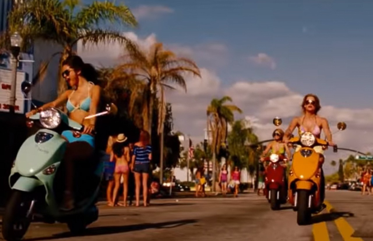 Spring Breakers (2010)
Location: St. Pete Beach, St. Petersburg, and Gulfport
Short on cash for Spring Break&#151;the all-female group decides it&#146;s best to rob a restaurant. Because, ya know, that&#146;s what anyone would do. You can find the film on Amazon Prime, Google Play, YouTube, Vudu, iTunes, and Netflix.
Photo via Annapurna Pictures