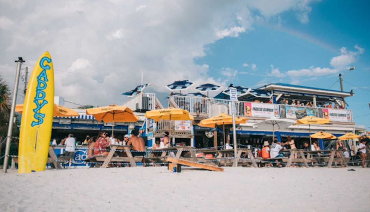  Caddy&#146;s on the Beach
This beach bar has been ranked on the top 10 on Florida Beach Bar list for years. Spend your entire day in your suit popping in the water and back up to the bar for some booze.
727-360-4993. 9000 W Gulf Blvd, Sunset Beach
Photo via Caddy&#146;s on the Beach/ Facebook