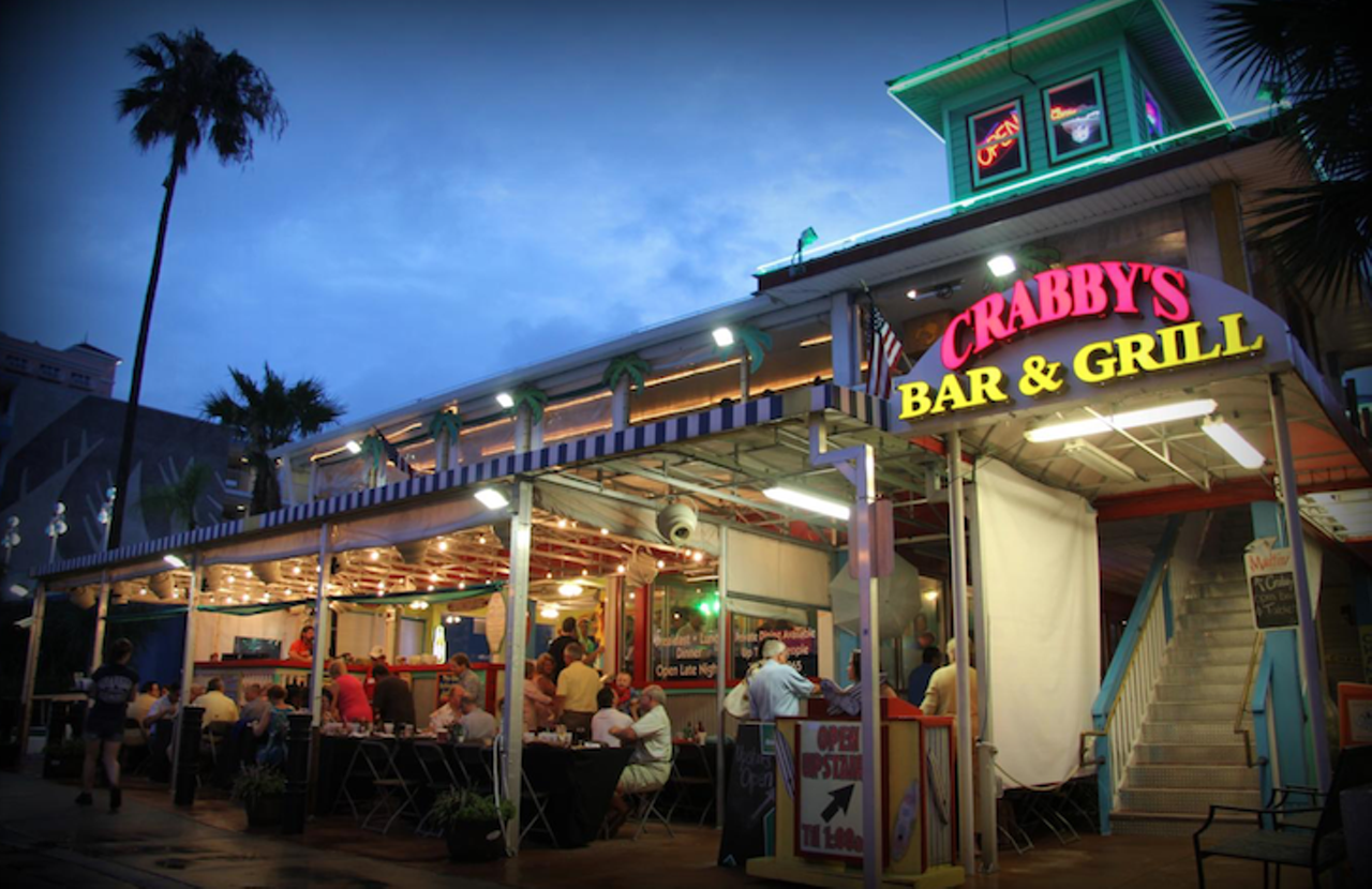 Crabby&#146;s Beachwalk Bar & Grill
333 S Gulfview Blvd., Clearwater Beach
Ornamented by palm trees and red umbrellas, Crabby&#146;s Beachwalk Bar & Grill is a classic Clearwater Beach stop. The beachside restaurant serves every meal late into the night, with sunset views and live music. As the name entails, the crab and spinach dip is a speciality, along with the tuna tacos and garlic mussels. 
Photo via Crabby&#146;s Beachwalk Bar & Grill/Google