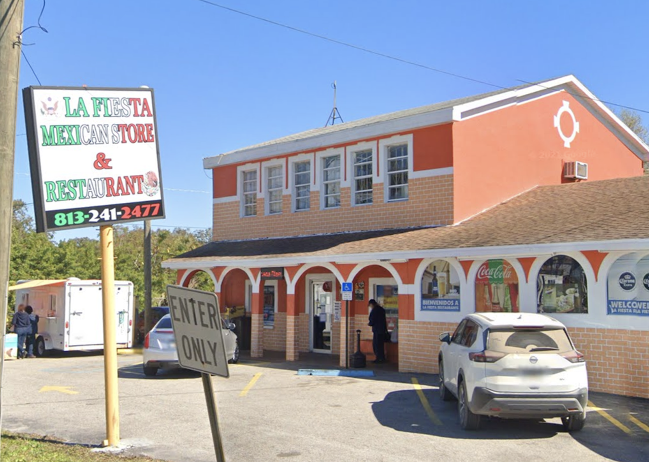 La Fiesta Mexican Store
1202 S 22nd St., Tampa, 813-241-2477
Tucked deep within the working class, waterfront Palmetto Beach neighborhood, this convenience store and restaurant hybrid's tiny dining room offers big plates and inexpensive helping of street tacos while you shop for your Latin goods.
Photo via Photo via Google Maps