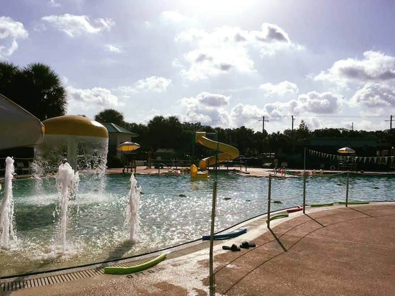 Sulphur Springs Pool and Park 
701 E Bird St, 33604, (813) 931-2156
Price: free    
This large family pool features four 25-yard lap lanes, zero depth entry, splash pad, and many water slides; and it sits right next to Sulphur Springs historical park, right on the Hillsborough River. The City of Tampa website says that in the right conditions, manatees can be spotted. 
Photo via CARD-USF/Facebook