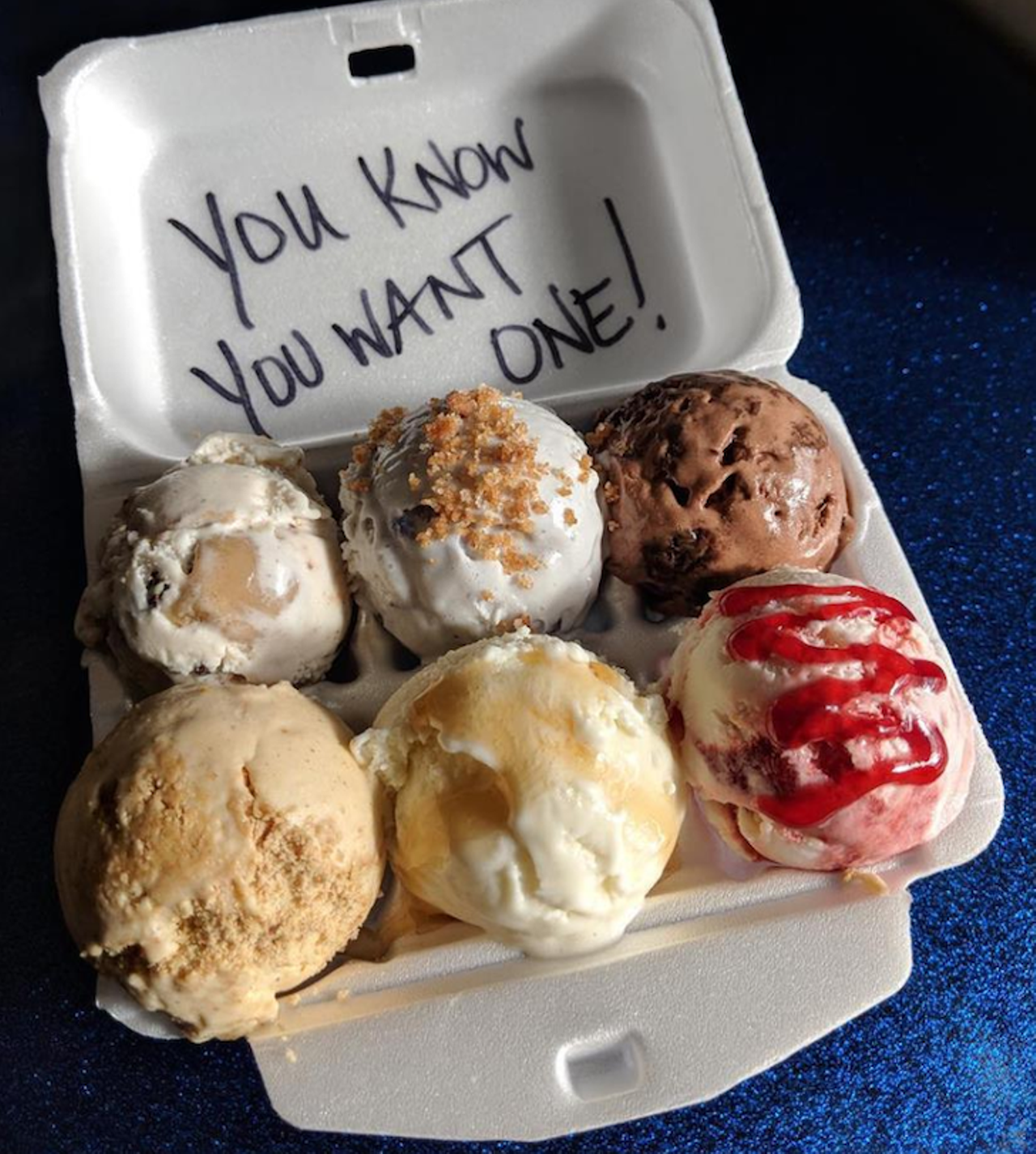 Revolution Ice Cream Co.  
6701 N Florida Ave, Tampa, 813-513-5053
Stop by for the Sunday Sampler, six scoops in an egg carton. What could be better? 
Photo via Revolution Ice Cream Co./Facebook