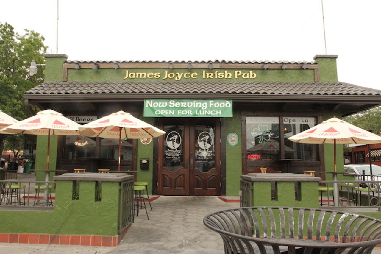 The James Joyce Irish Pub & Eatery
1724 E 8th Ave. Tampa, 813-247-1896
Grab a burger, a pint, and maybe even catch some live music. With bright it's bright green exterior and premium whiskey and scotch walls, it&#146;s St. Patrick&#146;s Day every day at this cozy Ybor City Irish Pub.
Photo via Photo via jamesjoyceybor.com