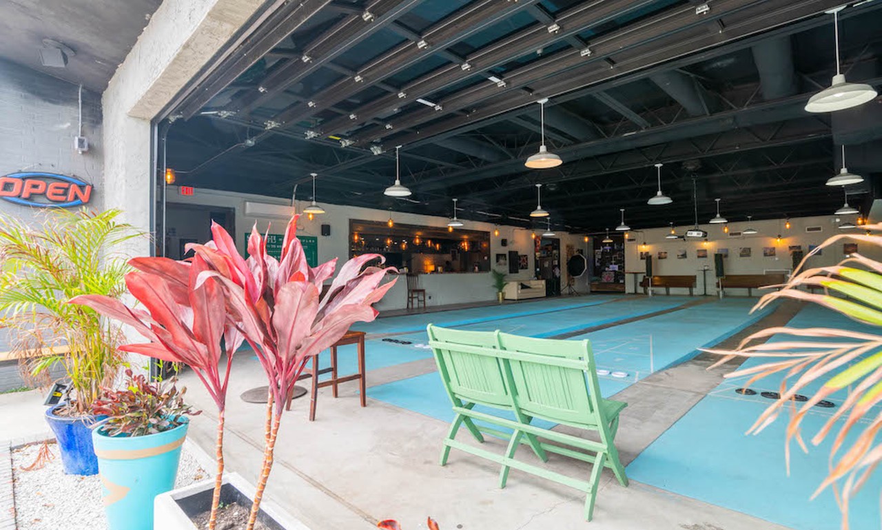 Seek some shade, drinks and score zone at Shuffle
2612 N Tampa St., Tampa. 813-450-3797
This indoor shuffleboard club features four full-size courts, concession stand-style food, beer, wine, liquor and live music. Walk-in play costs $10 per hour and to reserve the full court costs $60 per hour.Photo via Shuffle/Facebook