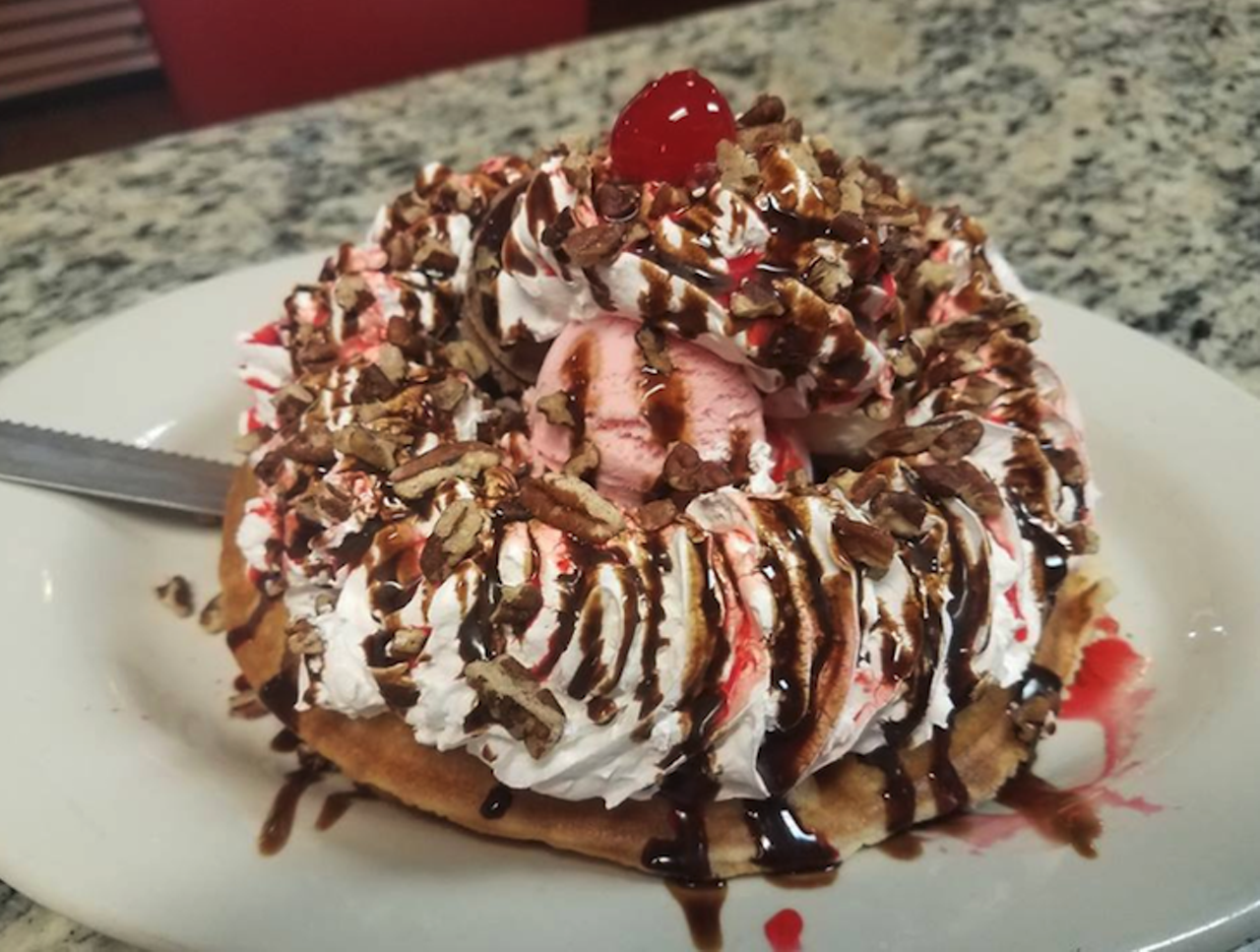 Three Coins Diner  
7410 N Nebraska Ave., Tampa, 813- 239-1256
Open 24 hours, with a typical diner menu offering a little bit of everything. A staple in Seminole Heights - Three Coins comes in clutch with their breakfast dishes. Did we mention waffle sundaes?
Photo via  Three Coins Diner /Facebook