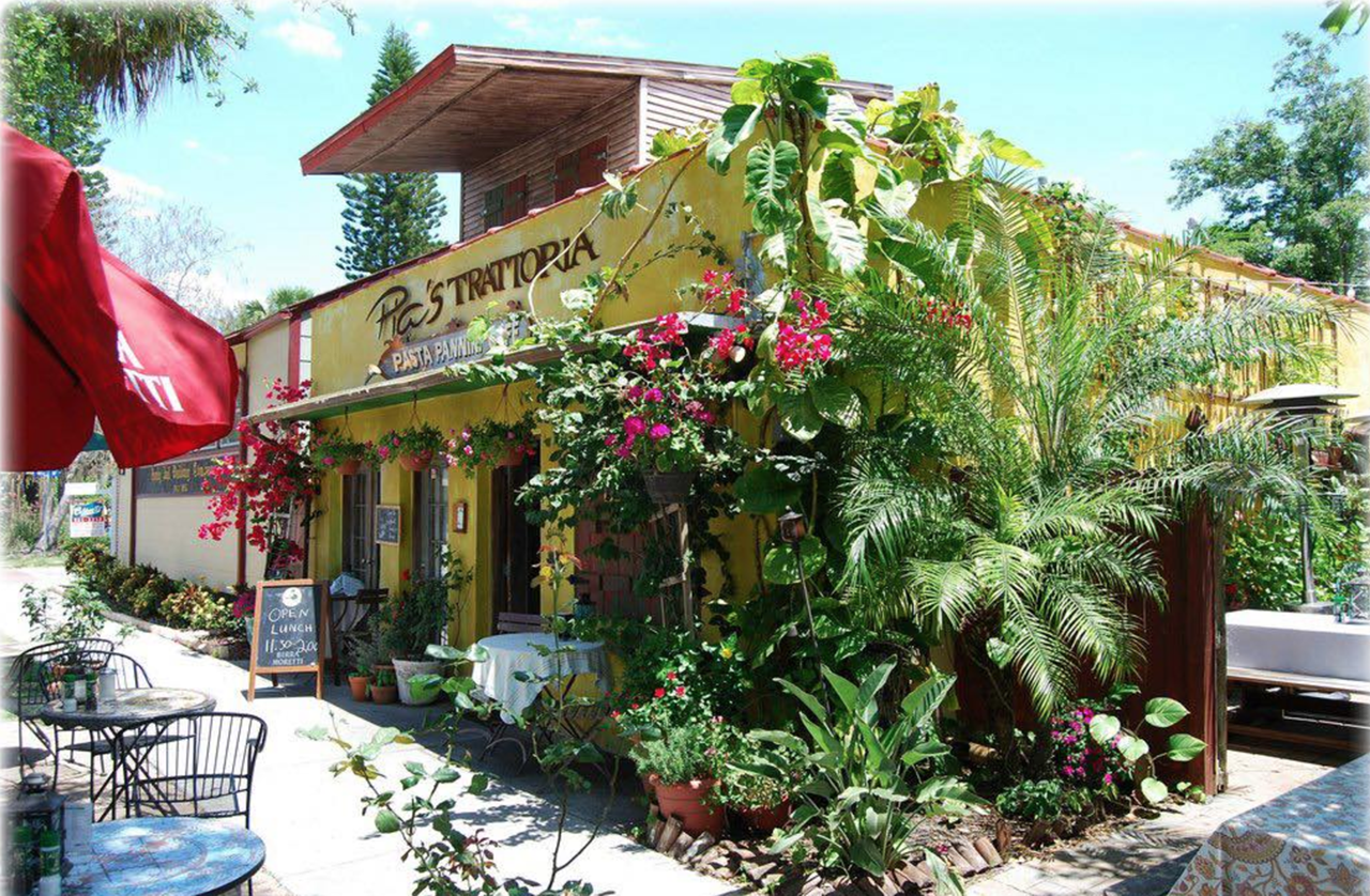 Pia’s Trattoria
3054 Beach Blvd S, Gulfport, 727-327-2190
One of the best reasons to make the hike to Gulfport, Pia’s Trattoria describes itself as “a romantic, cozy Old Italy atmosphere” with a green garden ambiance, and that's definitely the truth. This Best of The Bay winner is a local favorite for Italian fare, and offers up cakes and desserts, all made from scratch. 
Photo via Pia’s Trattoria/Facebook