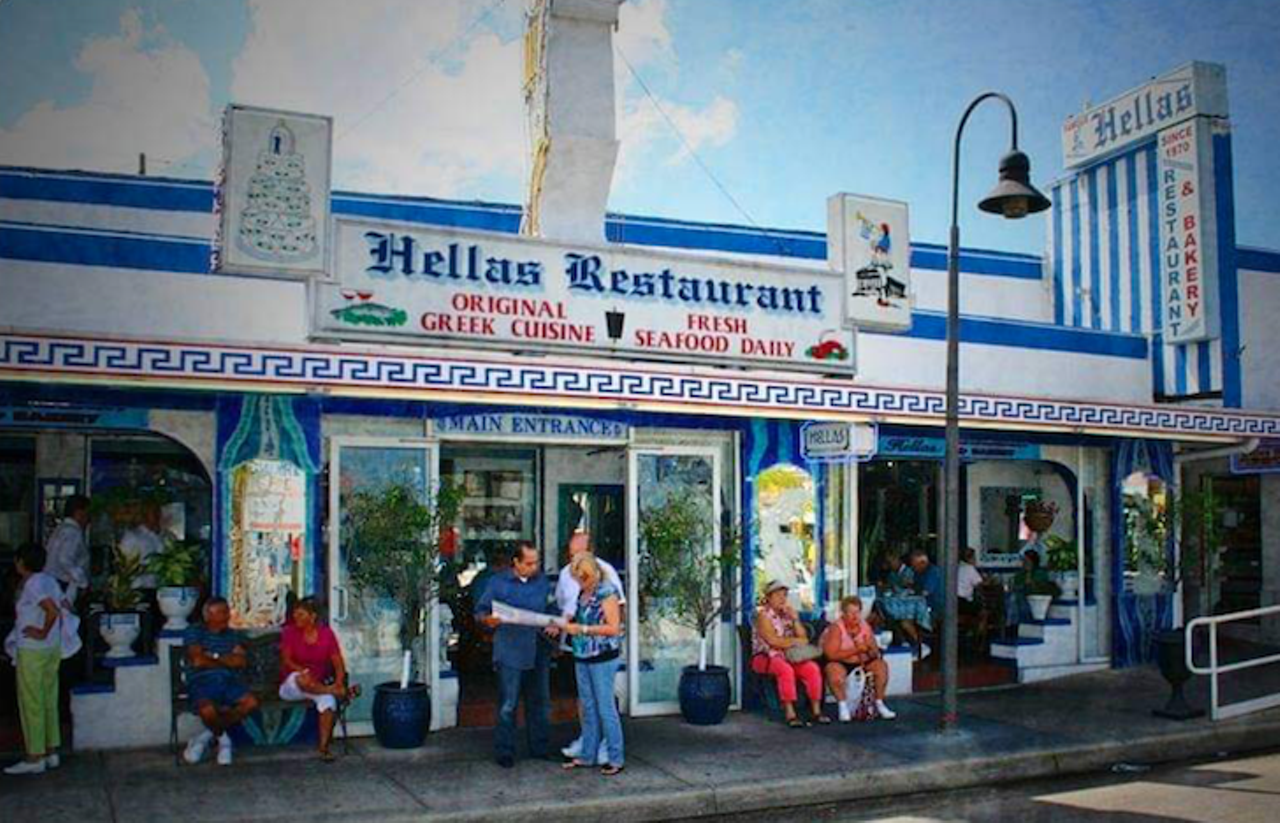 Hellas Restaurant & Bakery
785 Dodecanese Blvd, Tarpon Springs
Sponges, homemade soaps, fishing and beaches are among the hallmarks of Tarpon Springs. Hellas Restaurant & Bakery is another huge one. The Greek restaurant opened in 1970 right in the heart of the Greek community. The traditional Greek salad is a meal in itself for up to four people and topped with lettuce, feta cheese, Greek olives, onions, cucumbers, tomatoes, Greek peppers, oregano and the family&#146;s homemade potato salad. The gyros, spanakopita, dolmades and lamb shank withspaghetti are all restaurant favorites. Don&#146;t forget to enjoy Greek pastries from the on-site Hellas bakery as well; the Baklava is terrific.
Photo via Hellas Restaurant & Bakery/Facebook