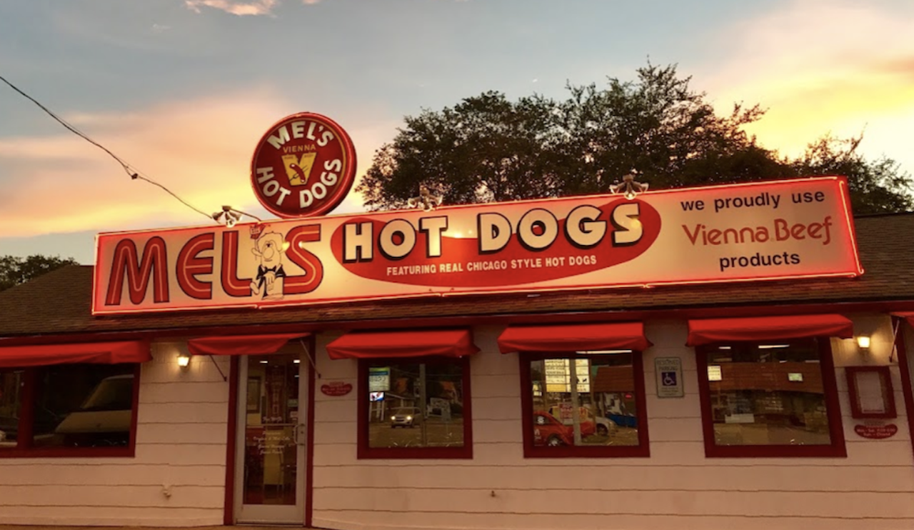 Mel’s Hot Dogs
What to get: Mighty Mel
4136 E Busch Blvd., Tampa, 813-985-8000
Arguably one of Tampa Bay's most famous hot dog spots, Mel's is a classic go-to staple for Chicago dogs and reuben glizzies. 
Photo via Google Maps