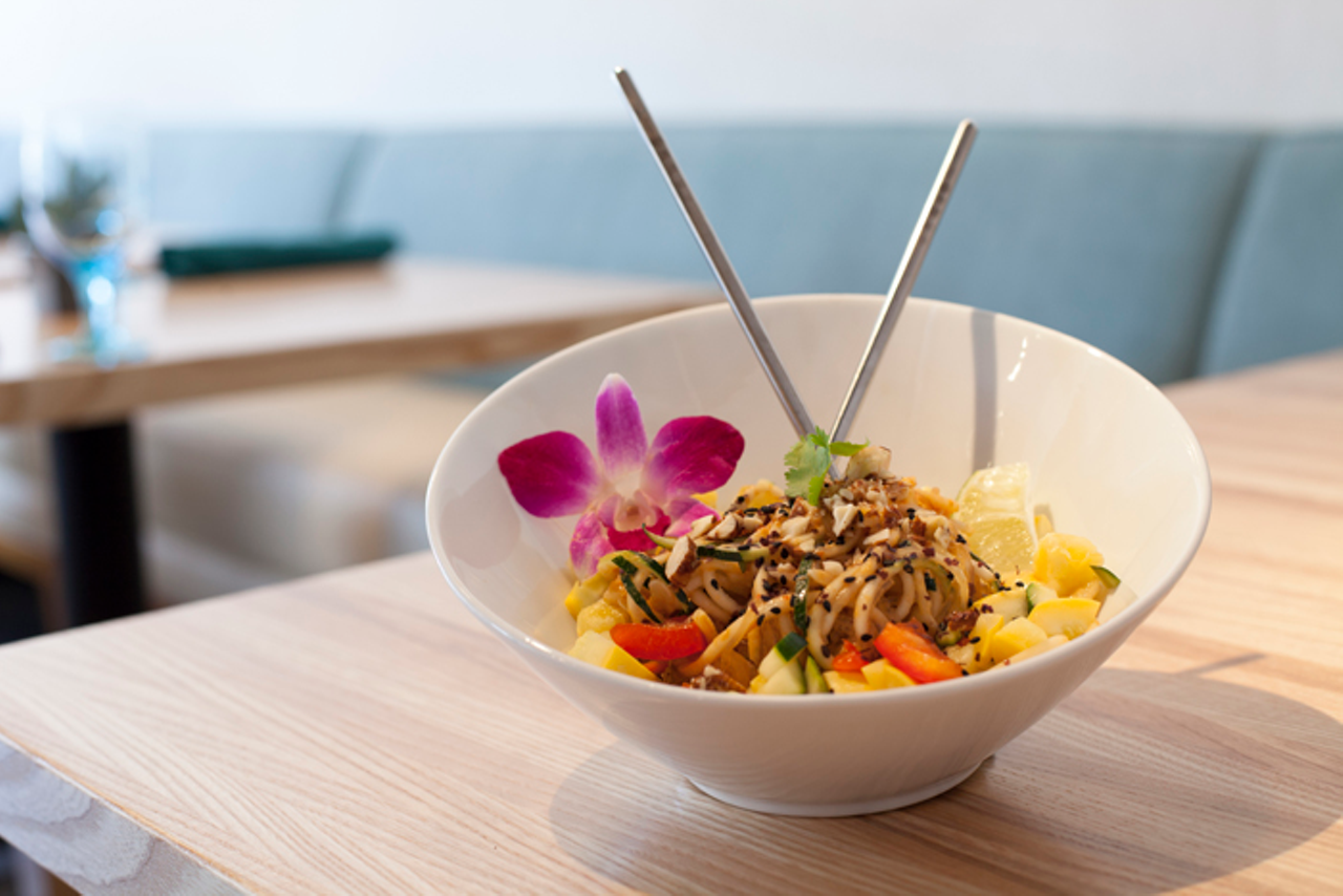 The Cider Press Café's plant-based pad Thai incorporates kelp and zucchini noodles.