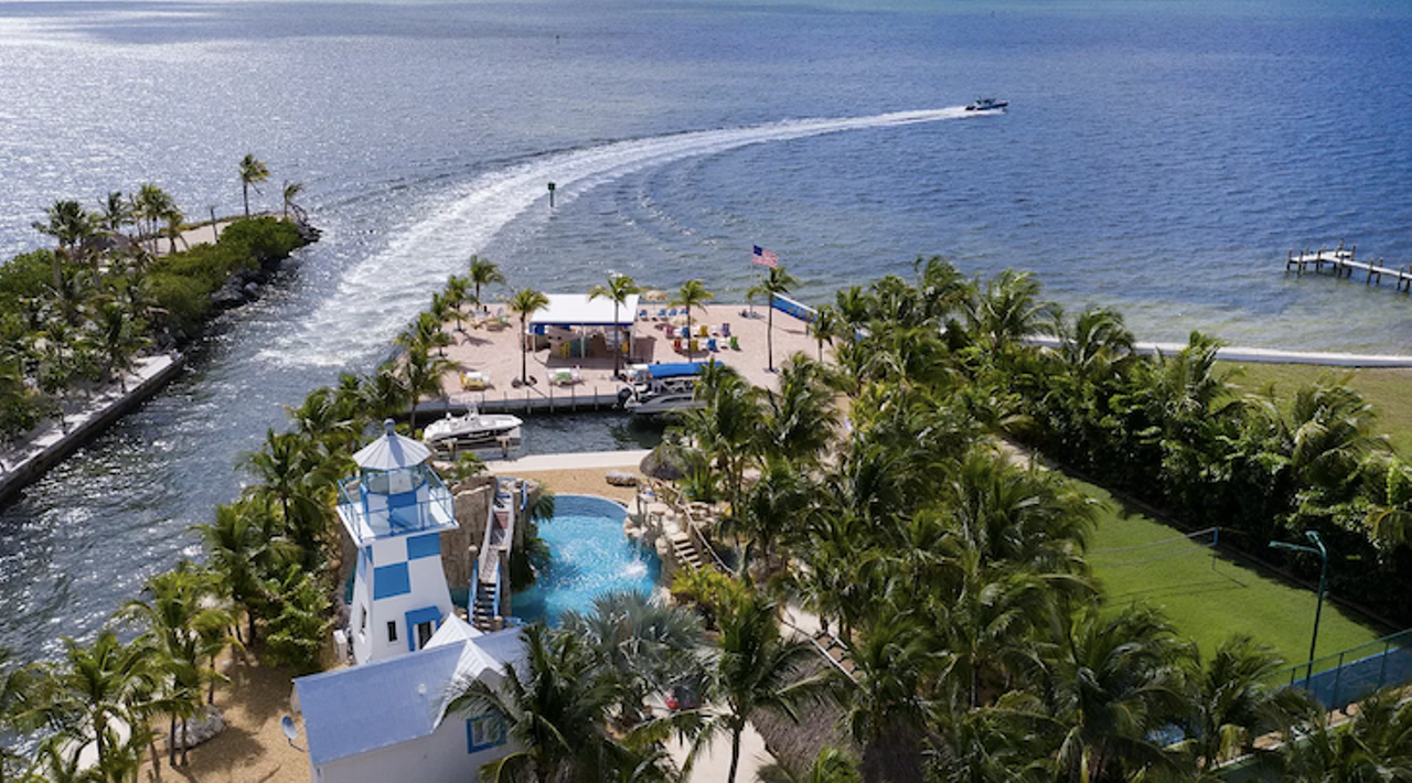 A Florida beach compound with its own lighthouse and private water park is now on the market