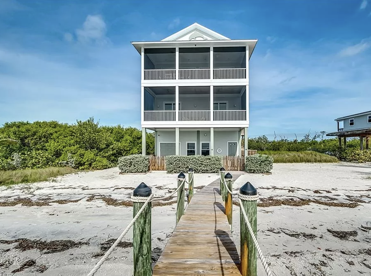 A rare off-the-grid island beach house in Florida is for sale, and it's only accessible only by boat