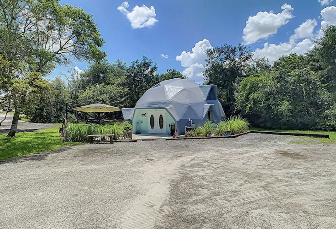 A rural Florida dome home with chicken coops and a 'cook shack' is now on the market for $375K
