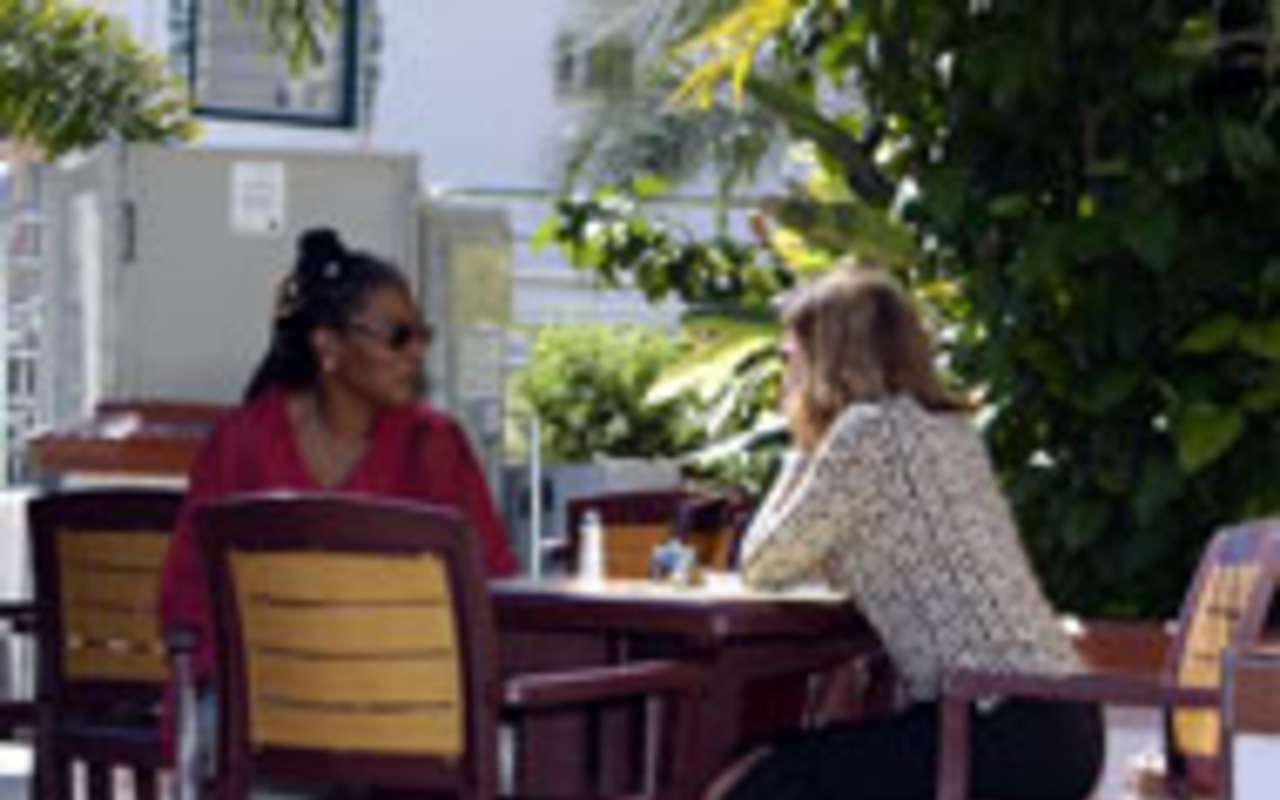 RICHARD FLORIDA-APPROVED: St. Pete has 
    become the city Tampa always wanted to be. Gwen 
    Reese, at left, and Anna Ruth dine alfresco in the 
    Burg.