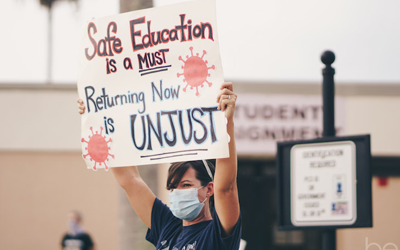 Pinellas Safe School Rally in Largo, Florida on July 14, 2020.