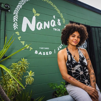 Nana's owner Anisa Mejia poses outside of her restaurant and smoothie spot at  1601 E 4th Ave.