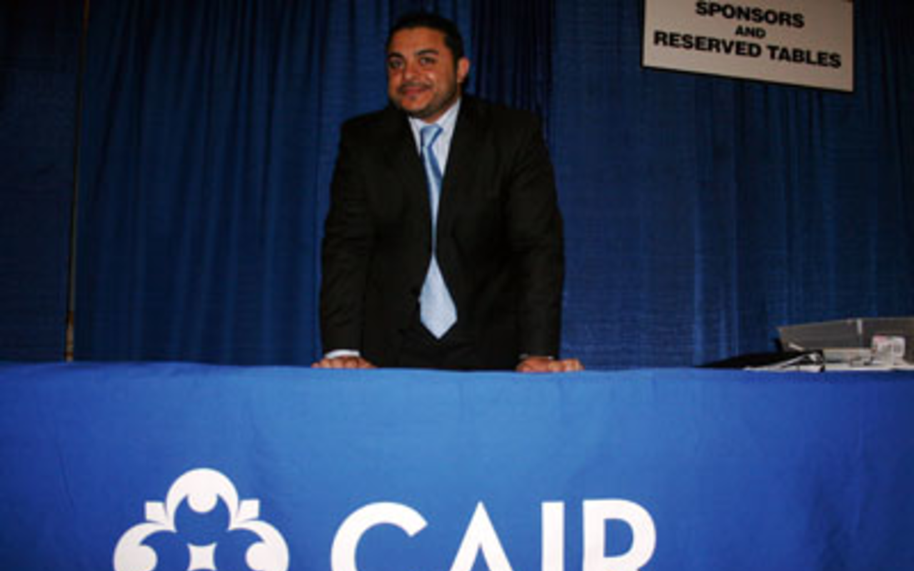 ONE VOICE: Bedier on the dais at a recent CAIR event.