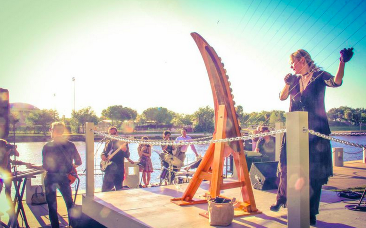 An elegant addition to Tampa's RiverWalk â€” String Theoryâ€™s Fin Harp at the Straz