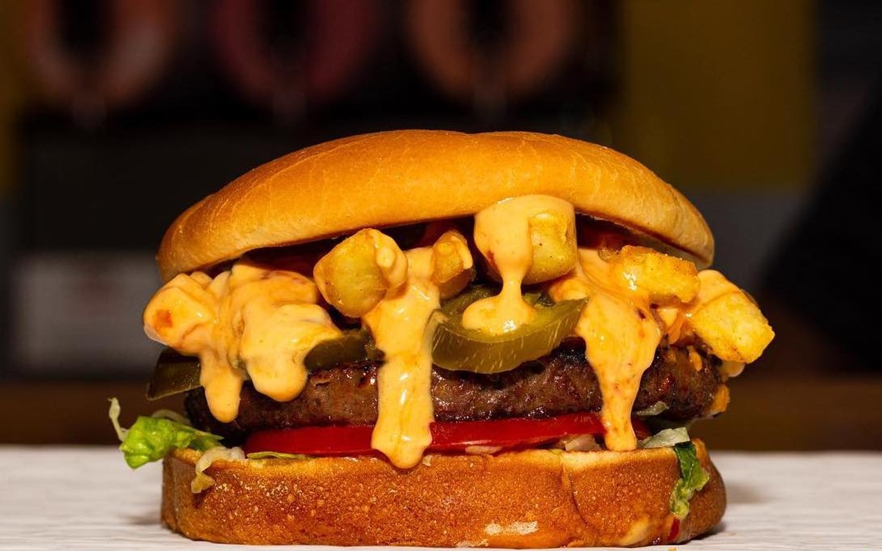Slutty Vegan is known for its innuendo-themed causal fare, from the 'Sloppy Toppy' cheeseburger with jalapeños, onions, lettuce and tomato.