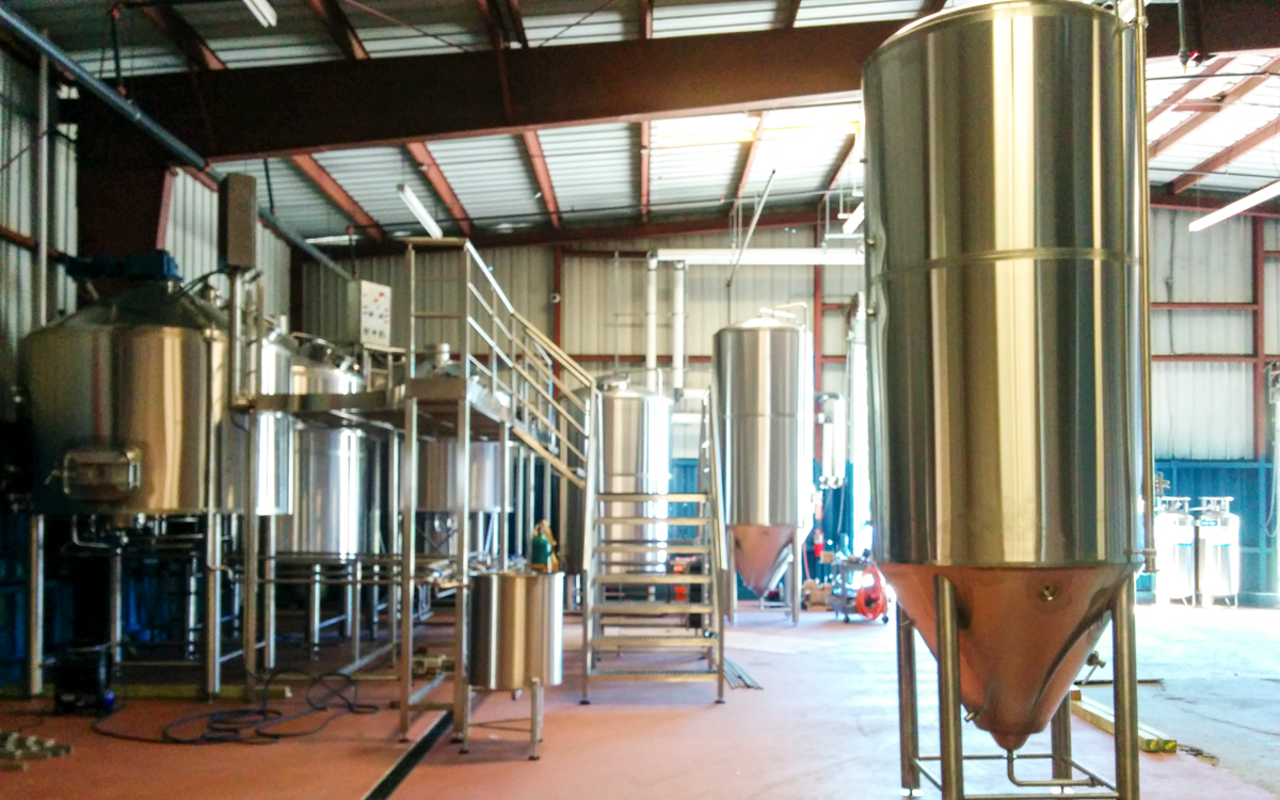 The 30-barrel brewhouse of Jay and Colleen Dingman's new Sea Drift Ales & Lagers.