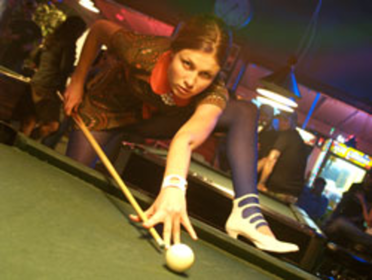 Cecilia, a player at Central Billiards (Photo by Valerie Troyano)