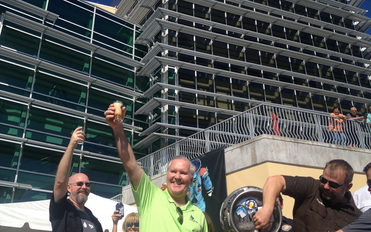 MAYOR APPROVED: Tampa Mayor Bob Buckhorn (center) kicked off Tampa Bay Beer Week.