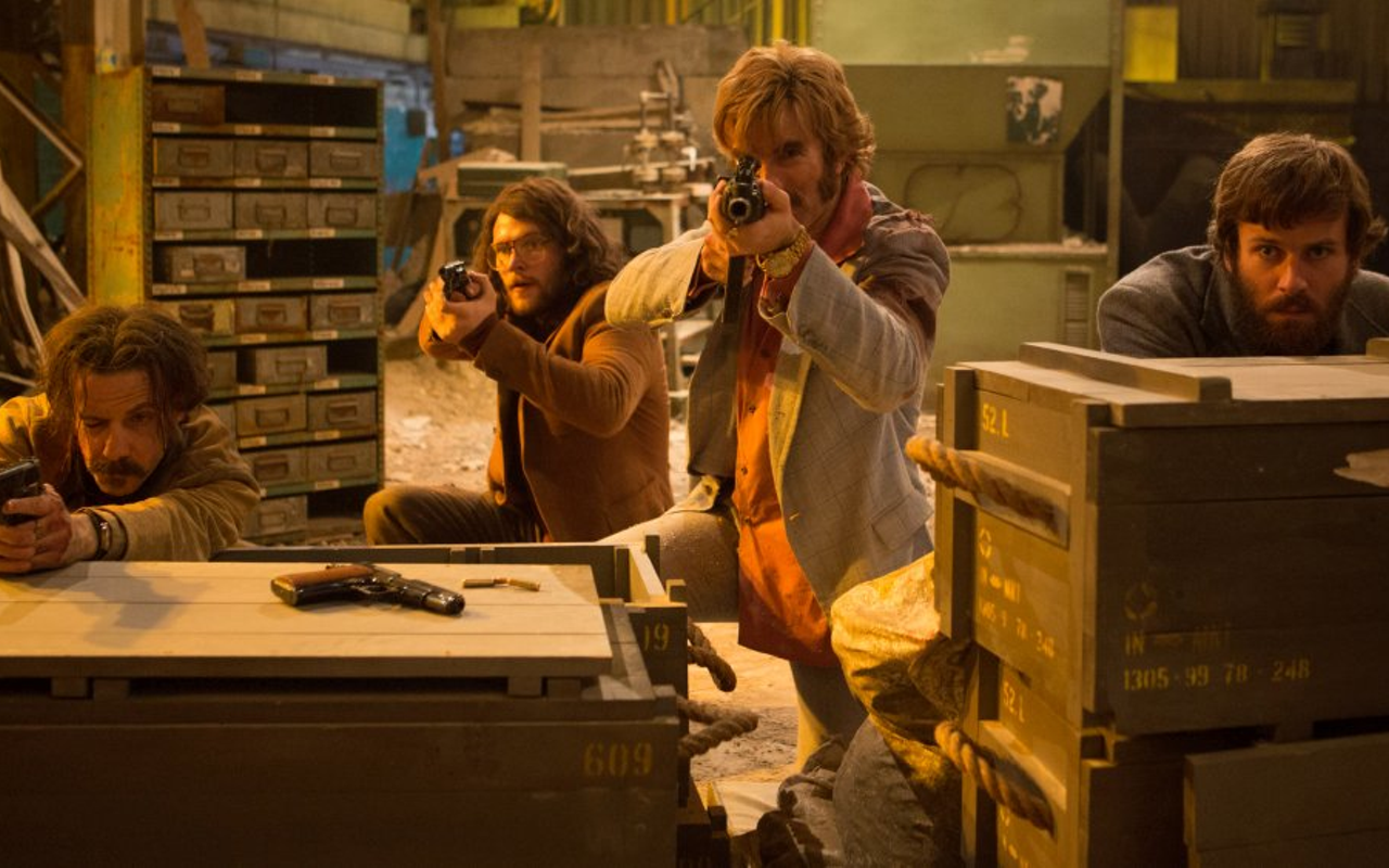 Left-to-right: Noah Taylor, Jack Reynor, Sharlto Copley, and Armie Hammer in Ben Wheatley's Free Fire