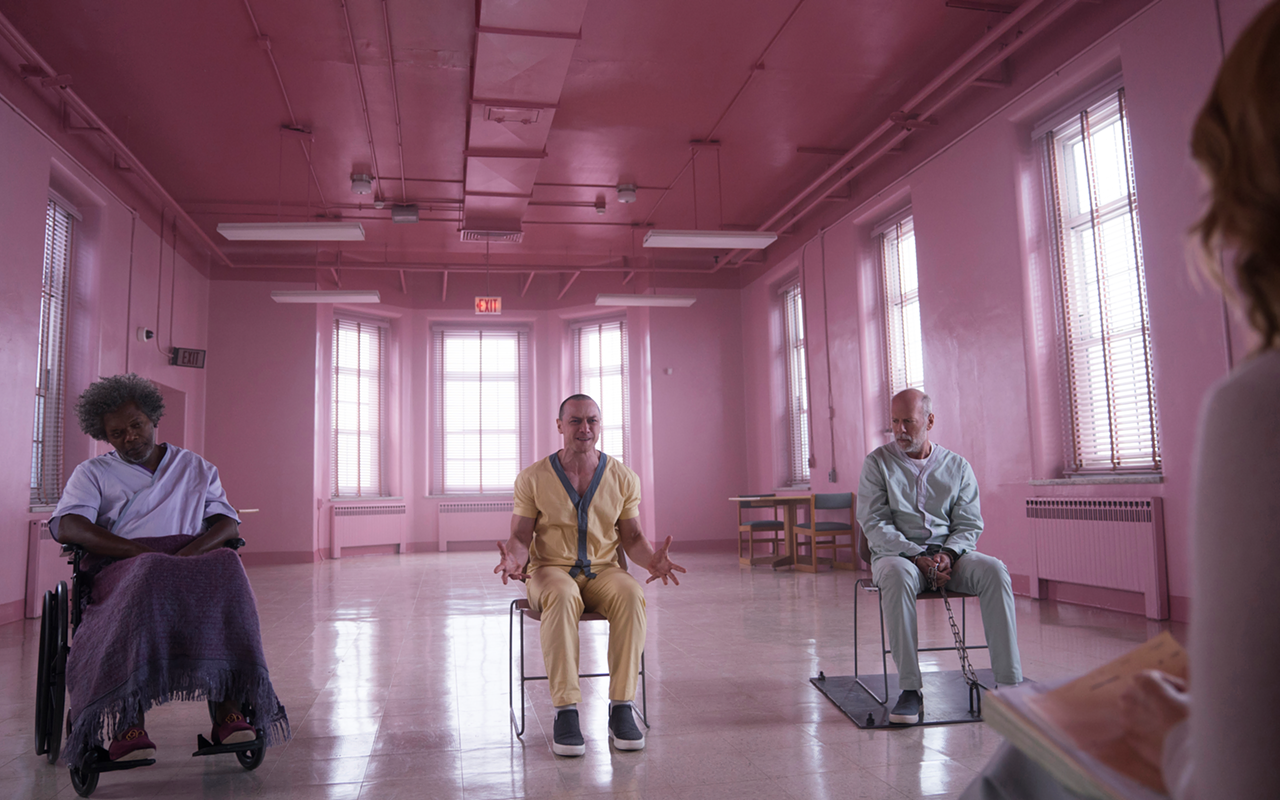 I feel bad for fans who believed the hype, who waited so many years to see, from left, Samuel L. Jackson, James McAvoy and Bruce Willis finally together in character on screen.