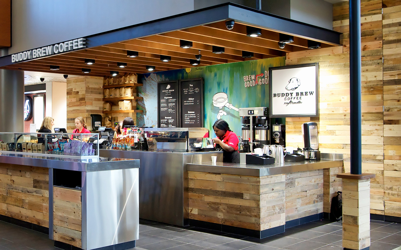 Airside F at Tampa International Airport marks the fifth location for Tampa's Buddy Brew Coffee.