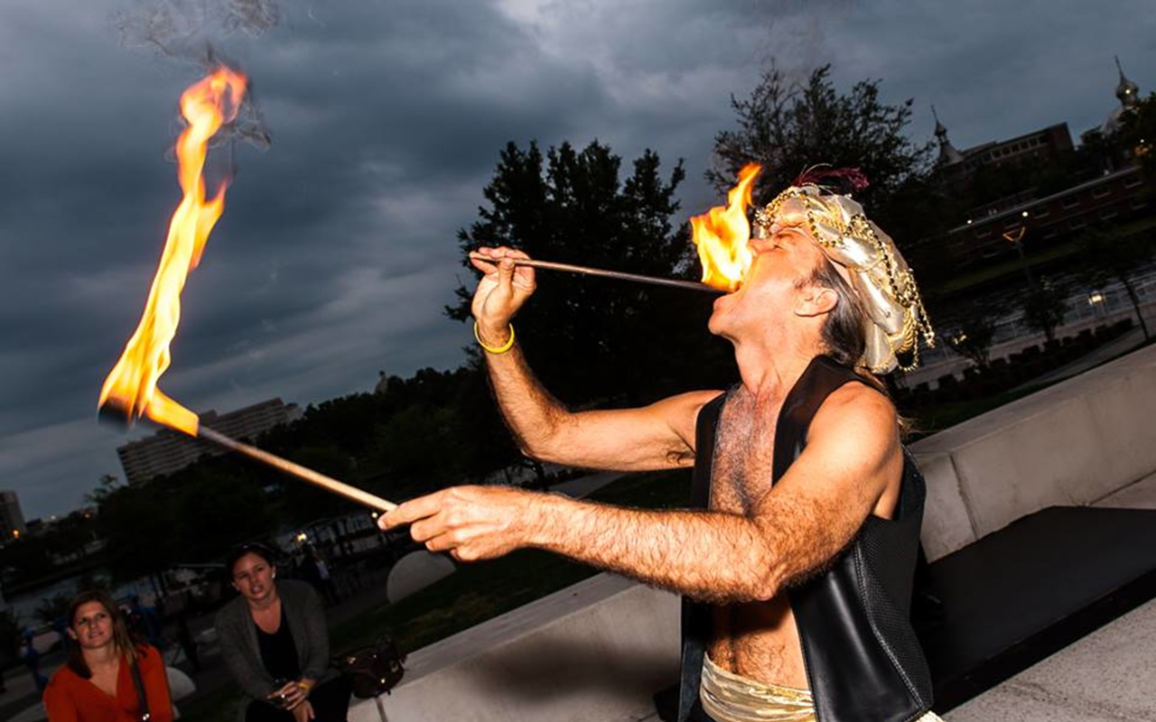 HOT STUFF: Fire performer Daniel Funk performs at GASP! 2014.