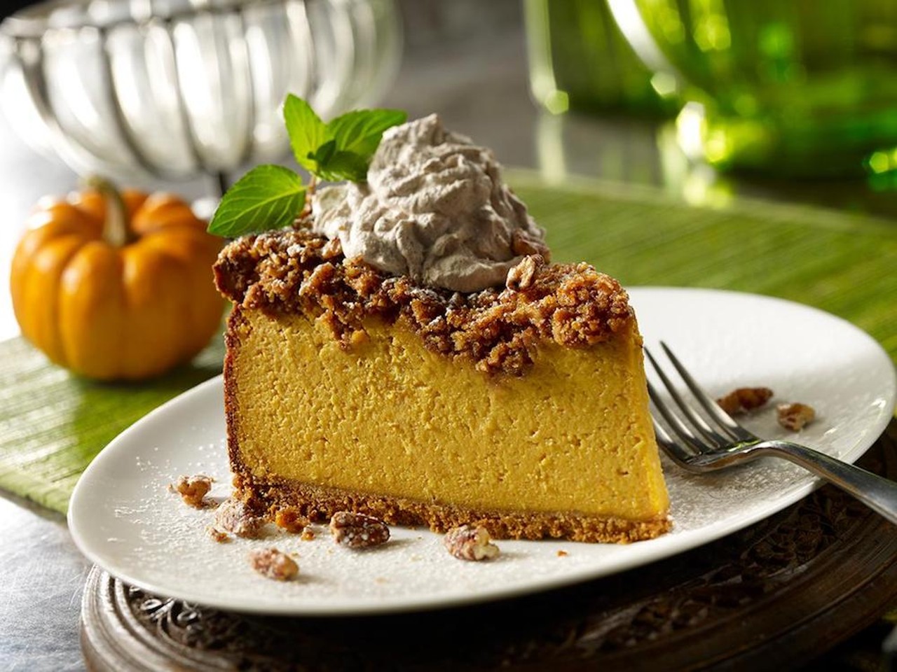 Maggiano&#146;s Little Italy
203 Westshore Plaza, Tampa.
Dine in over a four-course, family-style spread with your loved ones, or take a meal package to-go. Either way, that pumpkin praline cheesecake awaits.
Photo via Maggiano&#146;s