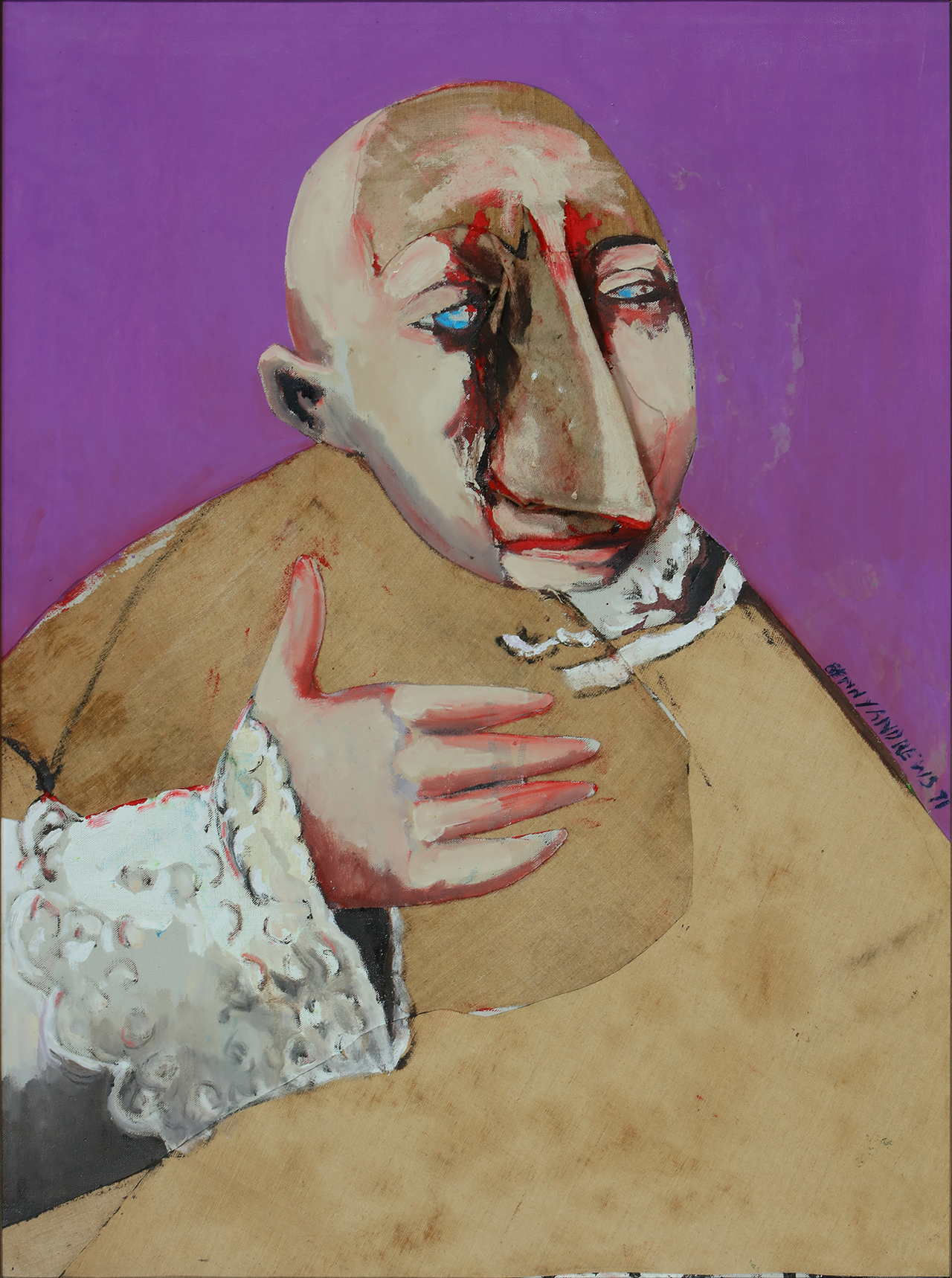 'A Prince,' 1971, Oil and collage on canvas.