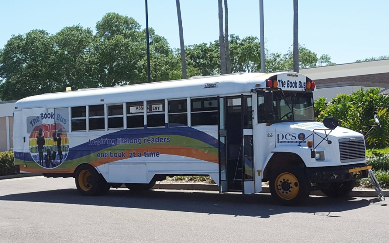 Children can get two free books during Pinellas County School District's Book Bus tour