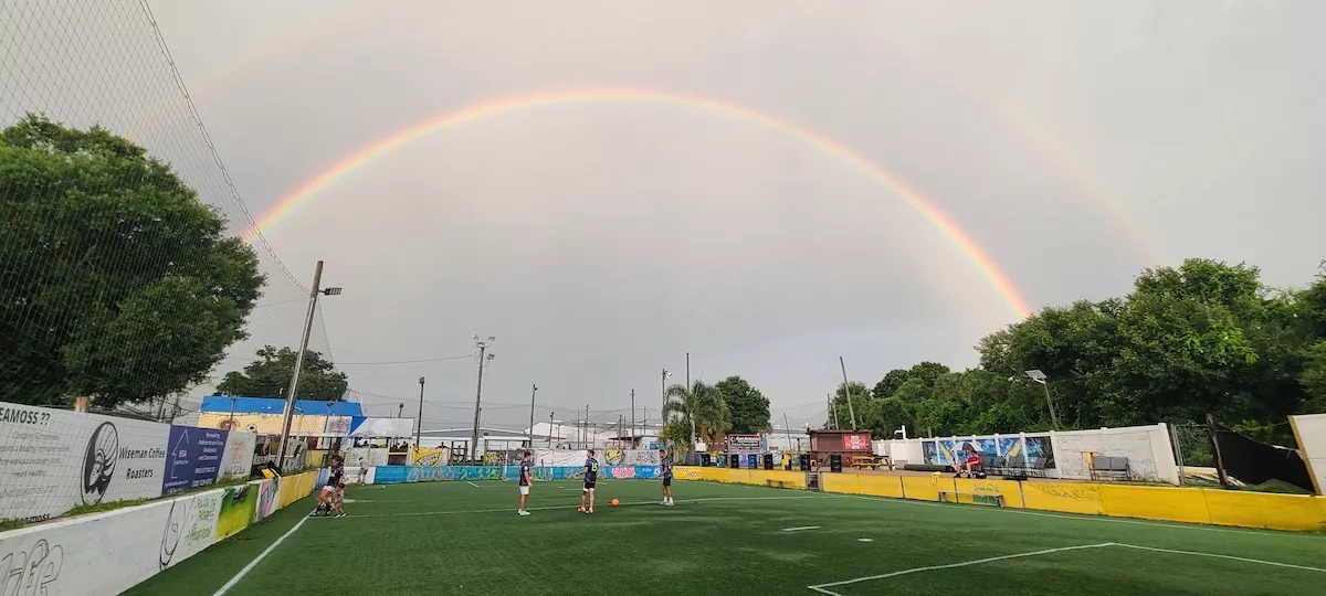 One of four fields at Cinco Soccer in Tampa, Florida on July 13, 2022.