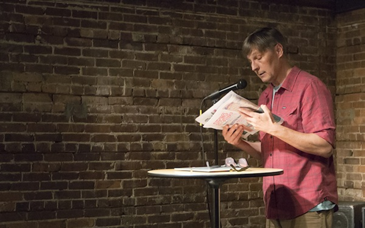 Brooks Peters reads "Chrysalis" at the 2016 Writing Contest awards at CL Space on Mar. 16.