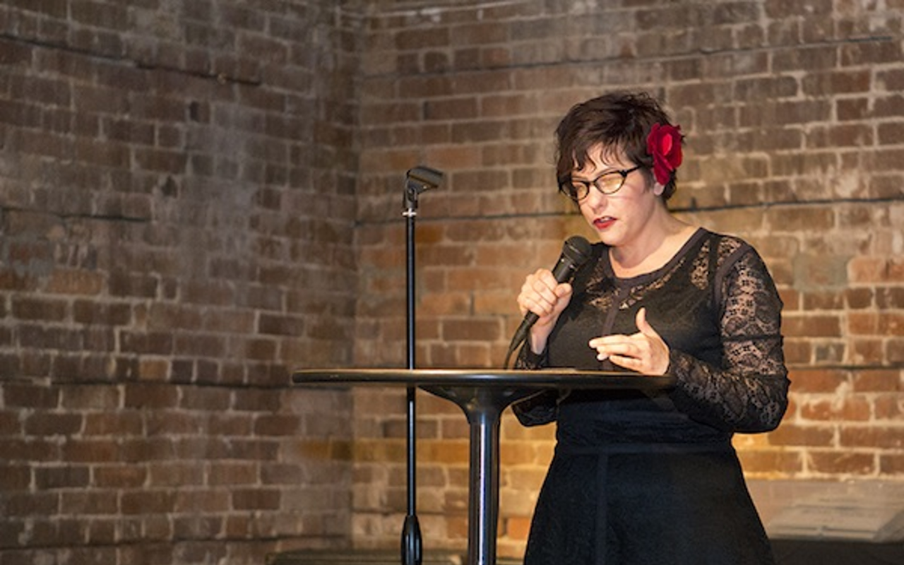 Ronni Radner reads "My Luck" at the 2016 Writing Contest awards event at CL Space on Mar. 16.