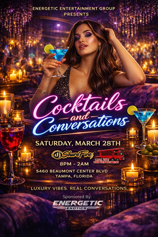 Where great music meets even better conversations. Cocktails & Conversations is bringing Tampa&rsquo;s tastemakers together for a night of elevated vibes, meaningful connections, and a refined nightlife experience. Come for the atmosphere, stay for the energy.