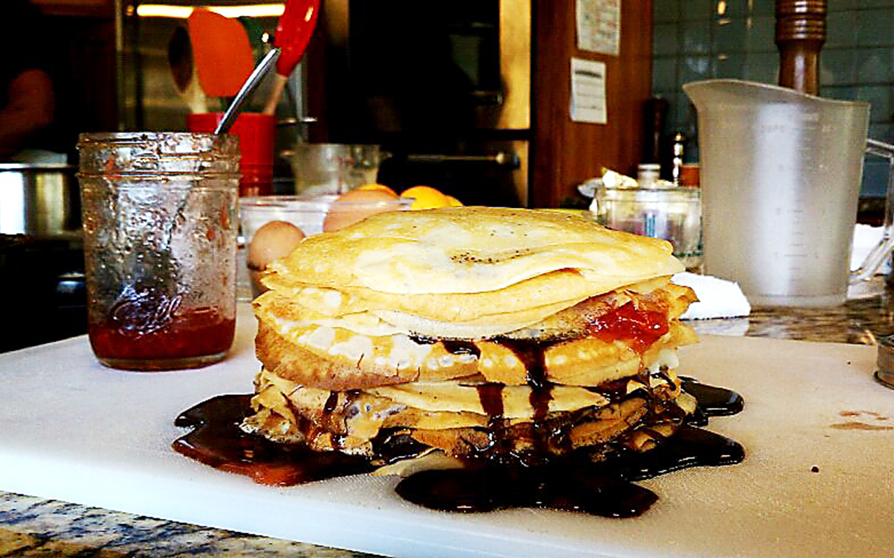 LET ’EM EAT CREPES: Stacked, layered and ready to devour.