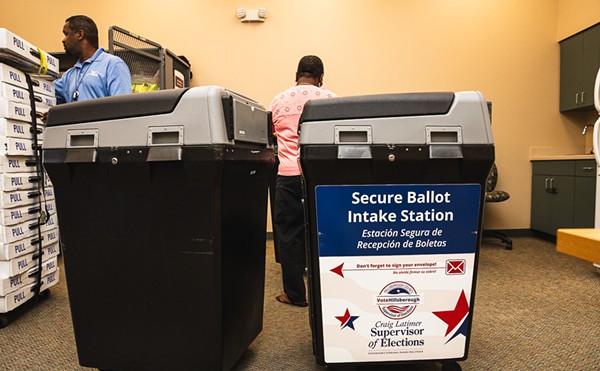 An early voting site at the Seffner-Mango Branch Library in Seffner, Florida on Aug. 2, 2024.