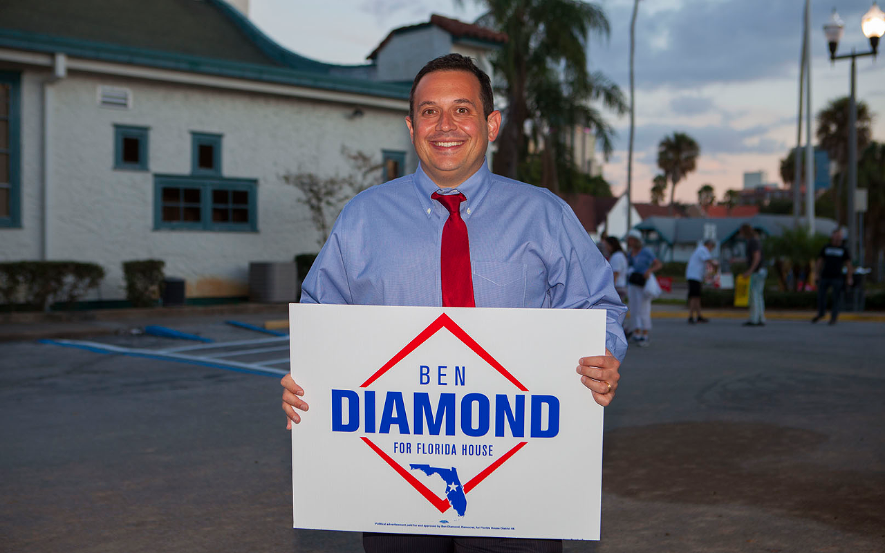 Ben Diamond does some last-minute campaigning ahead of his big win.
